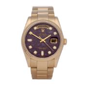Rolex Day-Date 36 Rubellite Diamond 18K Yellow Gold - Watch 118238