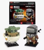 (11F) 12x Lego Items. 1x Brick Headz Star Wars Mandalorian The Child. 1x Minecraft The Ruined Porta