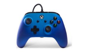 (13B) 5x Power A Xbox One & Windows 10 Enhanced Wired Controller Sapphire Blue RRP £29.99 Each.