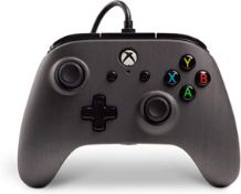 (13B) 5x Power A Xbox One & Windows 10 Enhanced Wired Controller Brushed Gun Metal RRP £29.99 Each.