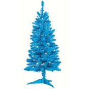 (10I) 14x Items. 8x Mini White Tree Pre Lit 3ft (0.9M) RRP £6 Each. 6x Mini Blue Tree Pre Lit 3ft (