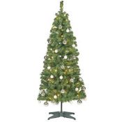 (10F) 3x Items. 2x GH Pop Up Snowy Tree Pre Lit 5ft (1.5M) RRP £30 Each. 1x GH Pop Up Tree With Sil