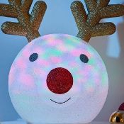 (7P) Contents Of Shelf -Approx 20x Light Up Reindeer Head. 10X Mirrored Snowman. 2X Angel Wing Ligh