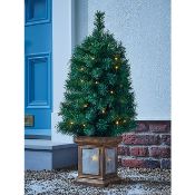 (10G) 5x Items. 3x GH Green Tree Pre Lit 3ft (0.9M) RRP £15 Each. 2x GH Snowy Tree Pre Lit 3ft (0.9