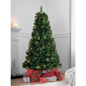 (10J) 2x GH Items. 1x Pine Cone & Berry Pre Lit 6ft (1.8M) RRP £50. 1x GH Green Tree Pre Lit 7ft (2