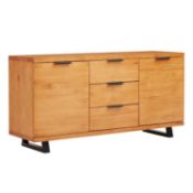(7N) 1x Phoenix Sideboard RRP £450. Pine Wood, Metal Legs (H75x W150x D45cm). Unit Has Some Scratch