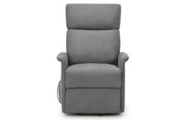 (4L) 1x Helena Rise & Recline Chair Charcoal Fabric RRP £450. Mains Operated Electrical Reclining S