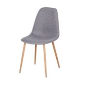 (6K) 2x Ludlow Dining Chair Grey Fabric RRP £90. Metal Frame Chair IN Oak Effect With Fullyu Uphols