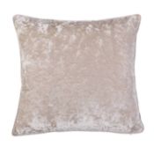 (6L) 4x Crushed Velvet Cushion Champagne RRP £18 Each. (H58x W58cm). All Units As New.