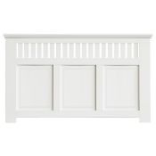 (6L) 2x Winther Brown Wilton Radiator Radiator Cabinet Smooth White Finish. 1x Large (L150x H90x D2