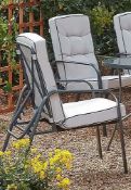 (16) 6x Rowly Stackable Reclining Garden Chair With Cushions. All Items As New, In Original Packagi