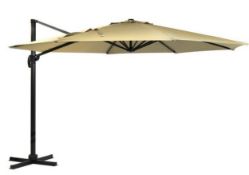 (5E) 1x Charles Bentley Garden Outdoor Cover 3.5M X-Large Hanging Parasol Beige RRP £220.