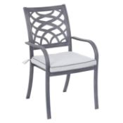 (4K) 4x Metal Garden Chairs With 4x Cushion.