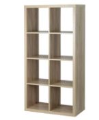 (P) 1x 2x4 Cube Storage Unit Oak. (W760x H1460x D390mm).