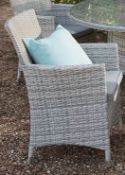 (6J) 2x Hartington Florence Collection Rattan Dining Chair With 2x Cushion. Both Units Appear Clean