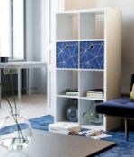 (P) 1x Living Elements Clever Cube 2x4 Cube Storage Unit White Matt Finish. (H1460x W760x D390mm).