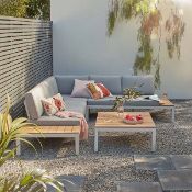 (P) 1x Hartington Spirit Collection Garden Corner Sofa Set Grey RRP £850. New Item With Some Box Da