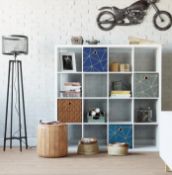 (P) 1x Living Elements Clever Cube 4x4 Cube Storage Unit White Matt Finish. (H1460x W1460x D390mm).