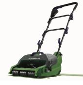 (5H) 2x Powerbase Items. 1x 32cm 400W Electric Cylinder Lawn Mower. 1x 32cm 1400W Electric Lawn Rak
