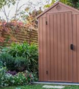 (P) 1x Keter Darwin Outdoor Apex Shed 4x6 RRP £365. (W112x D176,5x H199.8cm). Sealed Unit With Some