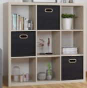(P) 1x Living Elements Clever Cube 3x3 Cube Storage Unit Sanoma Oak Finish. (W1110x H1110x D390mm).