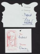 Royalty Queen Elizabeth II Hand Signed gift tags To Andrew her second son from Mummy & Rare to