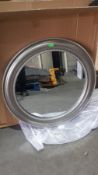 (3G) 2x Items. 1x Round Beaded Mirror. (Item Was Sealed, Opened For Photo – Glass Is Damaged). 1x G
