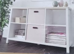 (P14) 1x Living Elements Clever Cube 2x3 Cube Storage With Legs. Oak / White Matt Finish. (H837x W1