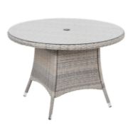 (P23) 1x Hartington Florence Collection 4 Seater Rattan Dining Table With Toughened Glass Top. (H7
