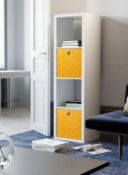(P14) 1x Living Elements Clever Cube 1x4 Cube Storage Unit White Matt Finish. (H1460x W410x D390mm)