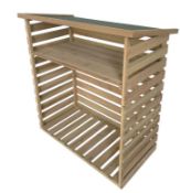 (P10) 1x Wooden Log Store RRP £89. (1.23x 1.16m). Appears New And Unopened - Box Outer Torn In Corn