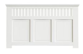 (P22) 2x Wilton Radiator Cabinet Smooth White Finish. 1x Large (W50x H90x D20cm) RRP £100. 1x Mediu