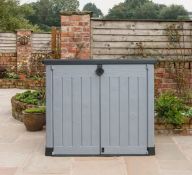 (P19) 1x Keter Store It Out Ace 1200L RRP £175 (L145.5x W76x H110cm). (Packaging Open At End Of Uni