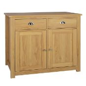 (P18) 1x Marcy Sideboard Oak RRP £100. Oak Effect Finish. Two Drawers & 2 Compartments For Additio