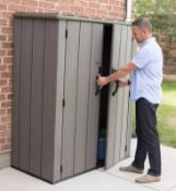 (P20) 1x Lifetime Vertical Storage Shed RRP £315. (W136.3x H172.1x D69cm)