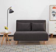 (P5) 1x Frya Charcoal Folding Sofa Bed RRP £250. (H81x W121x D90cm). Contents Appear As New, With L