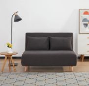 (P5) 1x Frya Charcoal Folding Sofa Bed RRP £250. (H81x W121x D90cm). Contents Appear As New, With L