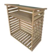 (P23) 1x Wooden Log Store (1.23x 1.16M) RRP £69.