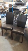 (9E) 2x Bown Faux Leather Dining Chairs.