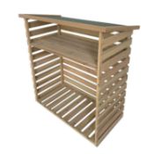 (P18) 1x Wooden Log Store RRP £70. (1.23x 1.16M).