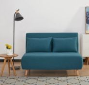 (P5) 1x Frya Peacock Folding Sofa Bed RRP £250. (H81x W121x D90cm). Contents Appear As New, With Le