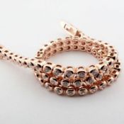 Certificated 14K Rose/Pink Gold Diamond Bracelet