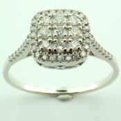 Certificated 14K White Gold Diamond Ring