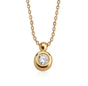 Certificated 14K Rose/Pink Gold Diamond Pendant