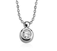 Certificated 14K White Gold Diamond Pendant