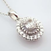 Certificated 14K White Gold Diamond Necklace
