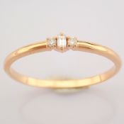 IDL Certificated 14K Rose/Pink Gold Baguette Diamond & Diamond Ring (Total 0.05 ct Stone)