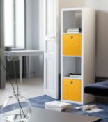 (10F) 1x Living Elements Clever Cube 1x4 Cube Storage Unit White Matt Finish. (H)146 x (W)41 x (D)3