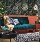 1x Sindy Sofa Bed Luxe Emerald Green (With Legs) RRP £250. Sofa : (H)82 x (W)181 x (D)83cm. Sofa
