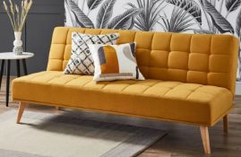 (7L) 1x Clik Clak Kelly Sofa Bed Ochre RRP £200. (Sofa: H80x W180x D85cm). (Bed: H42x W180x D108cm)